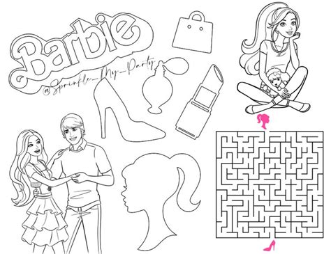Barbie Activity Sheet Fun Games For Barbie Birthday Party