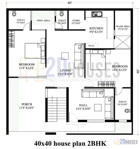 √ 2 Bedroom House Plans Indian Style 2dhouses Free House Plans 3d