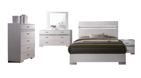 Check out our luxurious bedroom furniture that will make you feel like a king or queen. Acme Naima II Bedroom Set - White(High Gloss) 26770Q-Bed ...