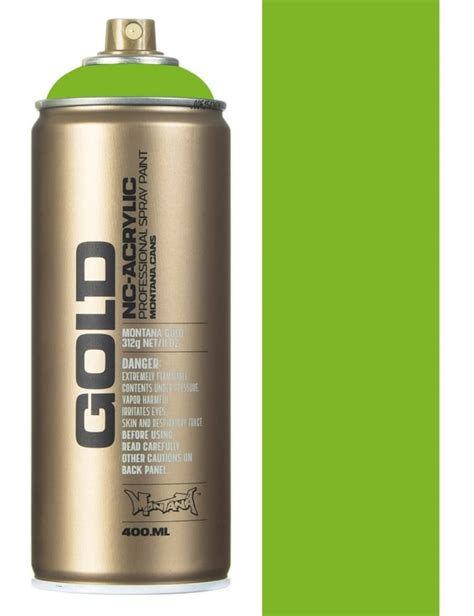Montana Gold Spray Paint 400ml Shock Green Light S6000 Spray Paint Supplies From Fat Buddha
