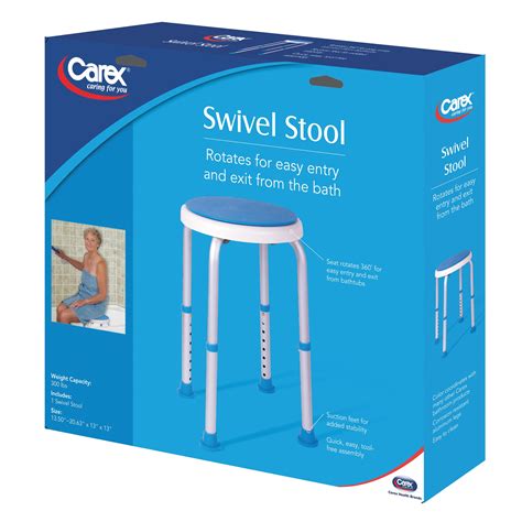 Carex Swivel Shower Stool With Padded Seat Shower Seat For Seniors Elderly Handicap Disabled
