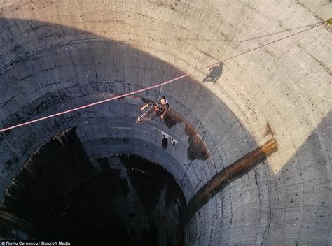 Slack Liner Tip Toes Across Romanian Drain Hole Above 200ft Blackhole