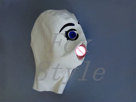 free shipping latex handmade fetish doll mask rubber hood in white masks and eyewear aliexpress