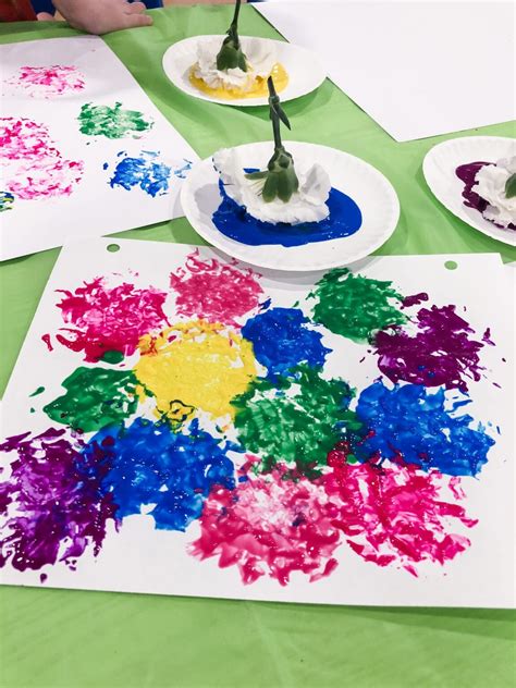 Painting With Flowers Spring Process Art Project For Preschoolers