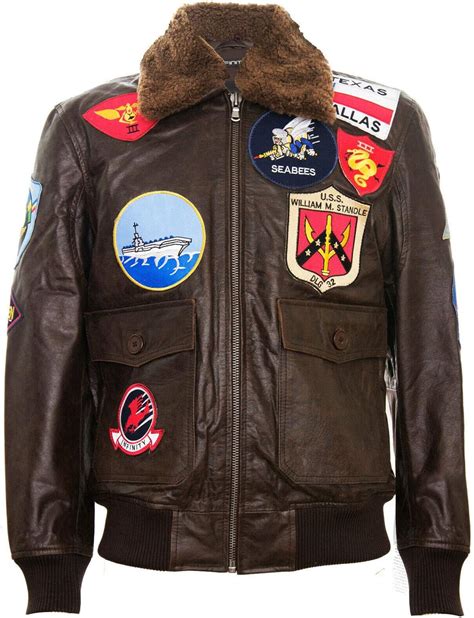 Mens Top Gun Air Force A2 Flight Leather Bomber Jacket With Sheepskin