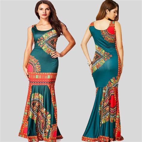 It covers the top half of the body. Robe longue dashiki verte | Robe africaine de soirée