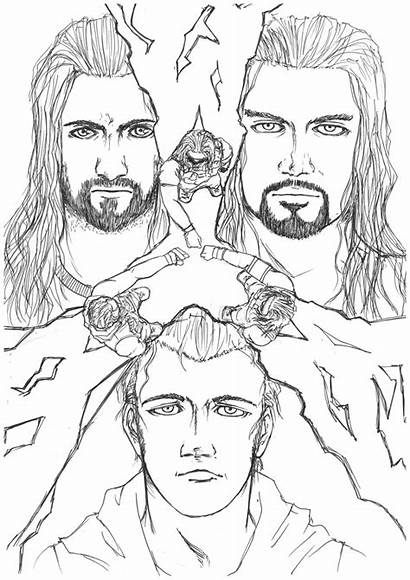 Coloring Pages Wwe Roman Reigns Printable Raw