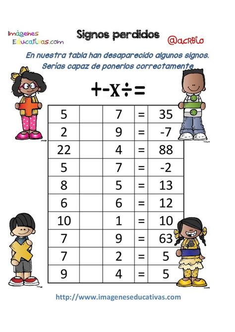 Signos Perdidos 16 Math For Kids Fun Math Dyslexia Activities