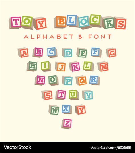 Alphabet Blocks Baby Blocks Font Royalty Free Vector Image