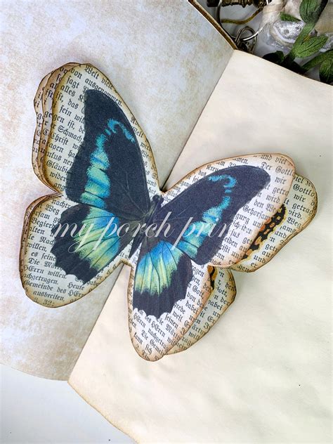 Junk Journal Insert 3d Butterfly Craft Kit Book Page Etsy