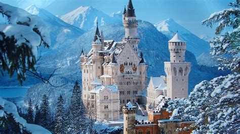 Download 1920x1080 Hd Wallpaper Castle Austria Tower Forest Snow Fir