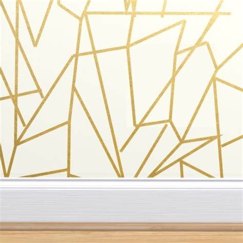 Geometric Angles Gold Cream Ivory Wallpaper Wallpaper Geometric
