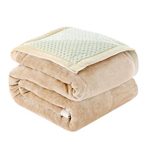 uxcell reversible fleece blanket full size 3 layers microfiber plush flannel blankets for bed 70