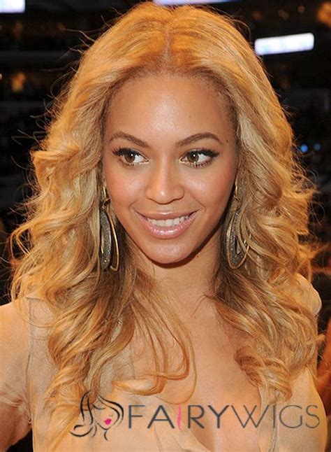 Full Lace Medium Wavy Blonde Beyonce Knowles Wigs 100 Human Hair Hair