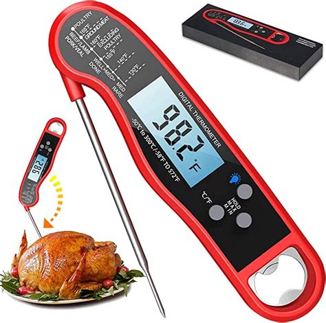 Review Digital Instant Read Meat Thermometer Waterproof Ultra Fast