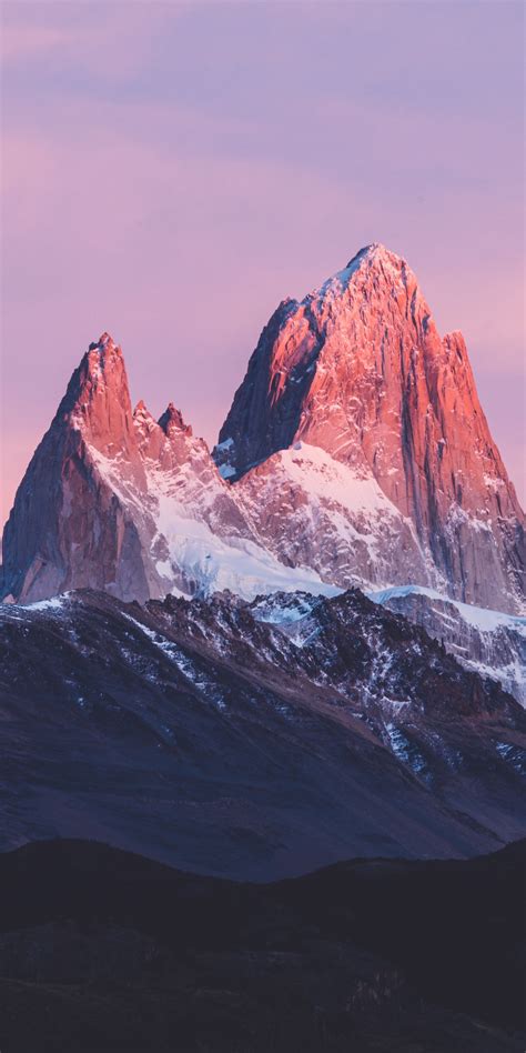 1080x2160 Mountain Range With Pink Sky 5k One Plus 5thonor 7xhonor