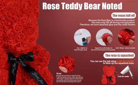 rose teddy bear teddy flower bear rose bear recutms 10 inch artificial rose bear