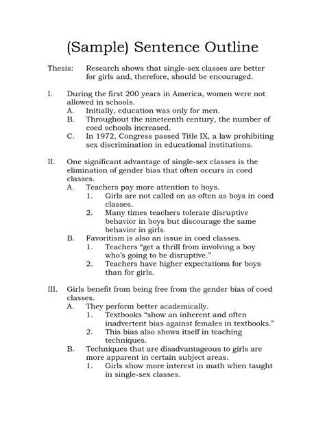 Though there is a conclusion section at. 003 Formal Sentence Outline For Research Paper ~ Museumlegs