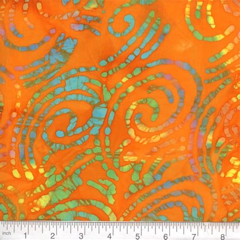 Orange Batik Fabric By The Yard Cotton Quilting Fabric Etsy