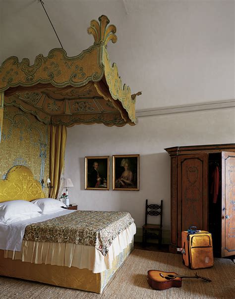 Villa Cetinale Photo By Oberto Gilli Yellow Bedroom