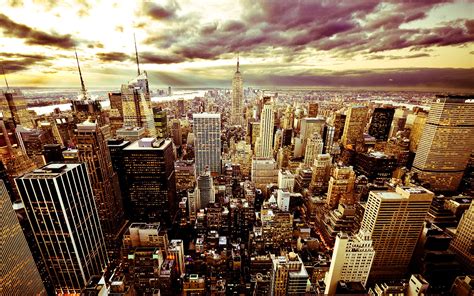 Aerial Photography Of Empire State Building New York Hd Wallpaper