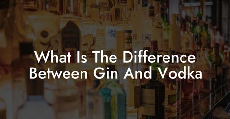 What Is The Difference Between Gin And Vodka Vodka Doctors