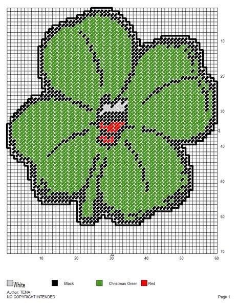 Four Leaf Clover By Tena Plastic Canvas Patterns Canvas Designs