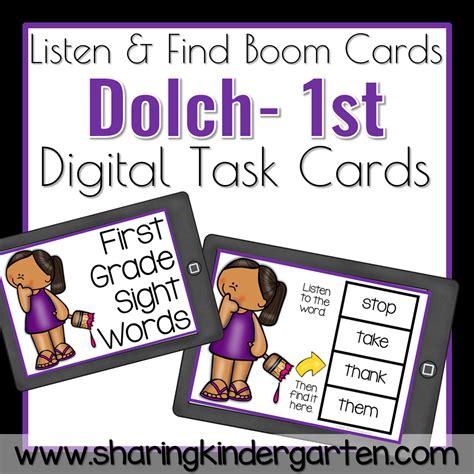 First Grade Dolch Sight Word Boom Cards Dolch Sight Words