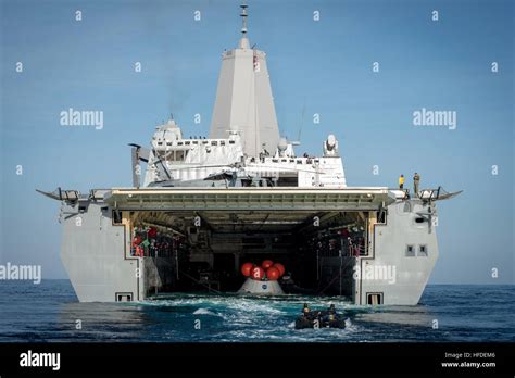 The Amphibious Transport Dock Ship Uss San Diego Lpd 22 Is Conducting