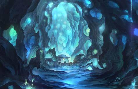 Blue Village Underground By Puyoakira On Deviantart Fantasy Concept