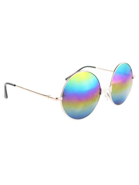 Multi Coloured Lense Large Circular Sunglasses In Store Now Colored