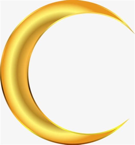 A Shiny Gold Crescent On A White Background