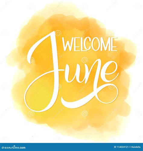 Hello June Lettering Stock Vector Illustration Of Summer 114024121