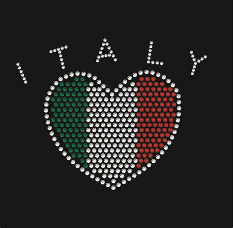 italian flag heart rhinestone tees italy flag italian girls my heritage transfer paper