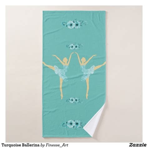Turquoise Ballerina Bath Towel Bath Towels Custom Towel