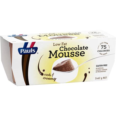 Calories In Pauls Soleil Low Fat Chocolate Mousse 2 Pack Calorie