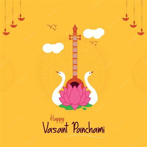 Premium Vector Happy Vasant Panchami Vector Background