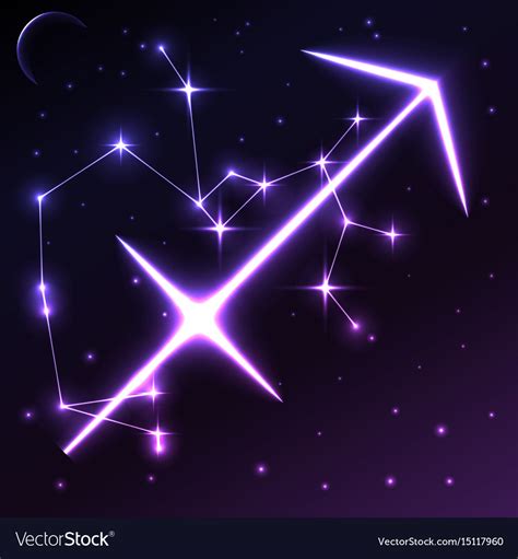 Space Symbol Of Sagittarius Of Zodiac And Vector Image