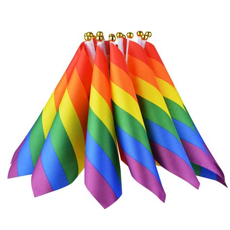 Hot Sale 16 Pieces Rainbow Flag Gay Pride Flags Lesbian Peace Lgbt