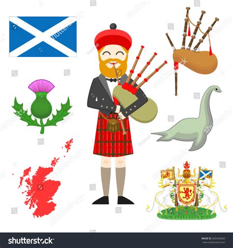 Vector Set Drawings On Theme Scotland Stock Vector Royalty Free 265446383