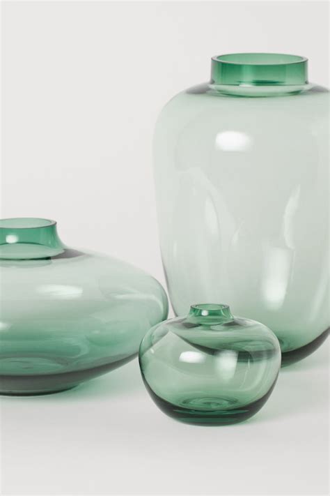 We live in a rented property so it. Large Glass Vase - Dark green - Home All | H&M US | Small ...