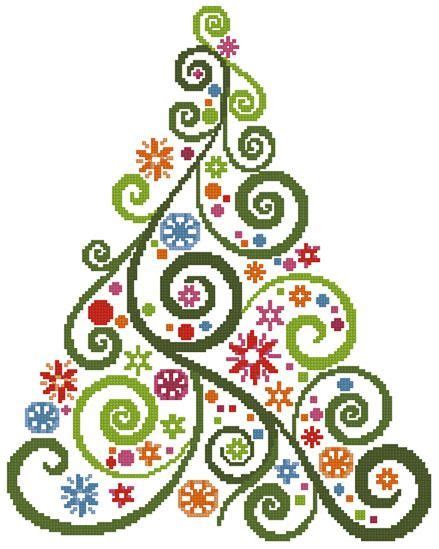 abstract christmas tree in 2022 cross stitch tree cross stitch patterns christmas cross
