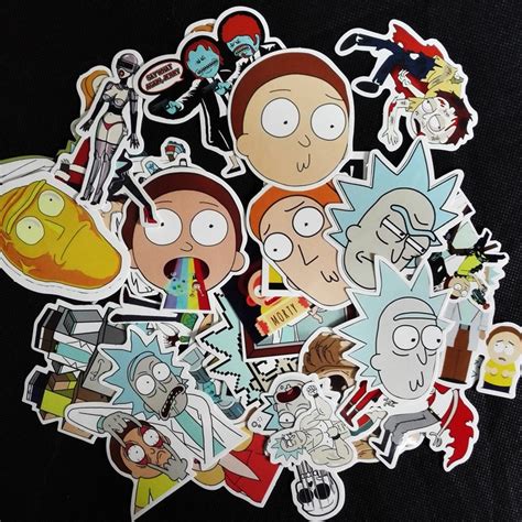 35pcslot Fun Cartoon Rick And Morty Stickers For Car Doodle Stickers