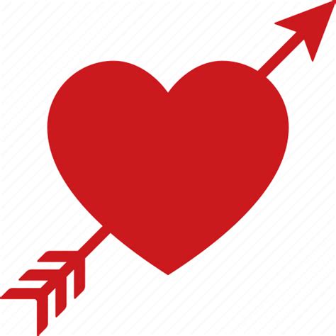Arrow Cupid Heart Love Lovestruck Red Through Icon Download On