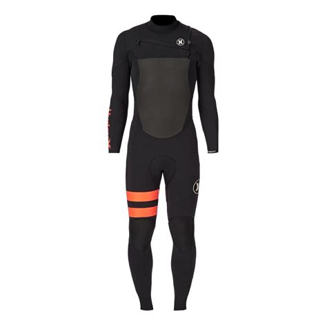 Mens Hurley Wetsuits Hurley Fusion 53mm Chest Zip Wetsuit Black
