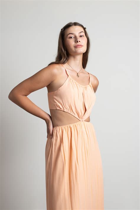 Sherbert Summer Cutout Maxi Dress in Orange - $54 | Tobi US