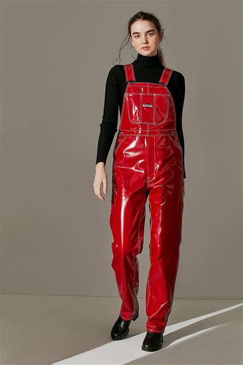 Mademe Contrast Stitch Patent Overall Vetements Clothing Leather