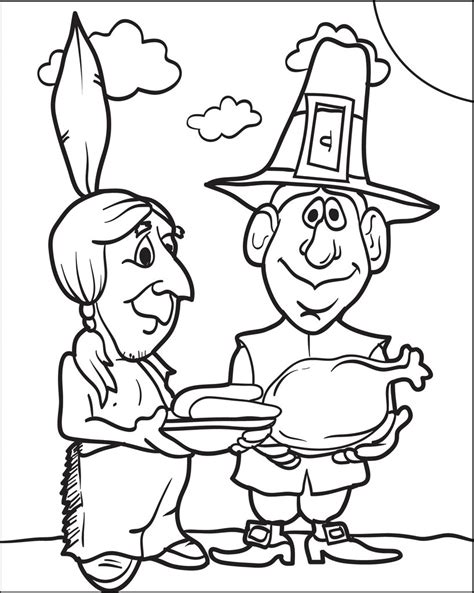 Tell your child about the diverse, colorful and cultural land of india through these india coloring pages printable. FREE Printable Pilgrim and Indian Coloring Page for Kids ...