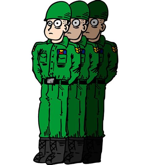 Army Men Soldier Cartoon Drawing Soldiers Standing In