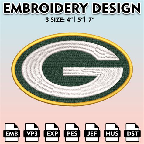 Green Bay Packers Embroidery Files Nfl Logo Embroidery Desi Inspire Uplift